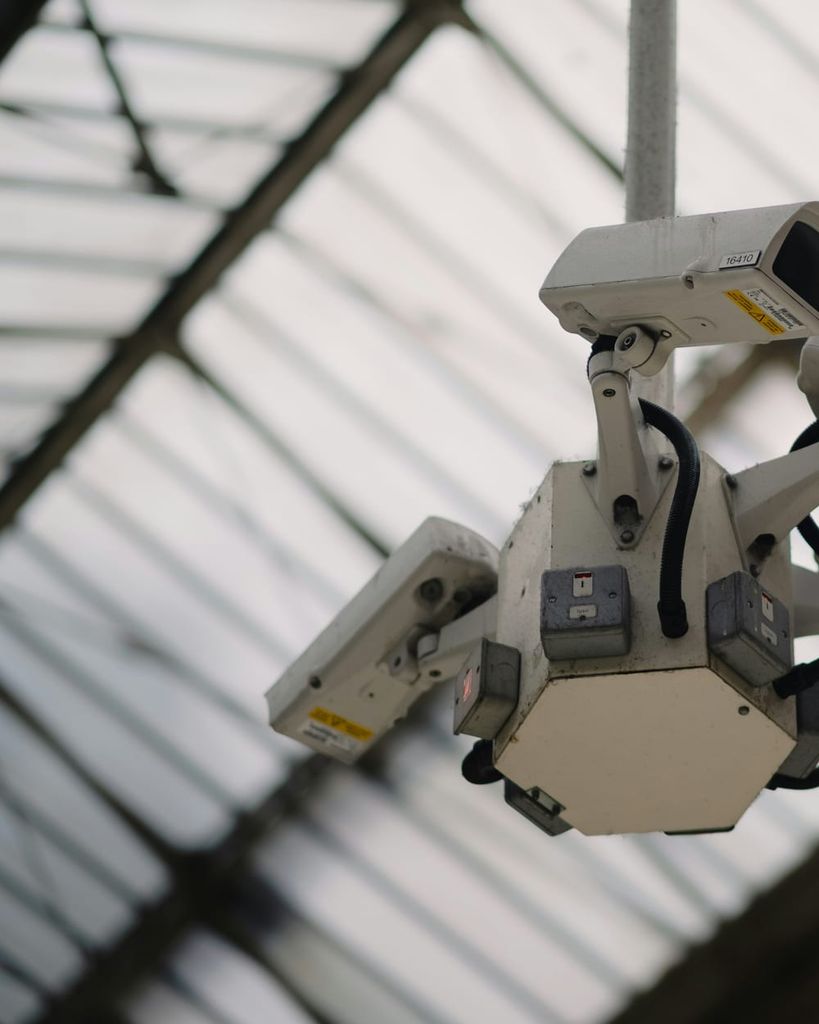 CCTV cameras mounted on a ceiling